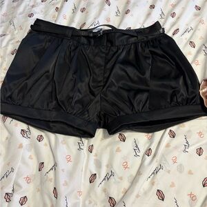 Black Satin Shorts